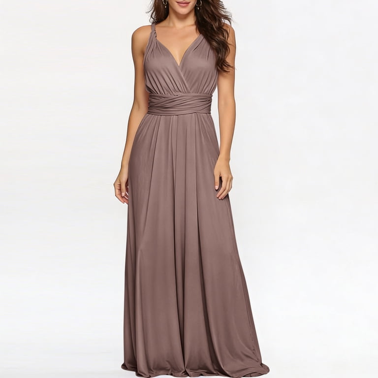 infinity style bridesmaid dresses Multi-way Transformer Dress Sexy Backless Cross Bandage Maxi Dress Flowy Evening Gown for Wedding Party Prom Sleeve: Sleeveless Machine washable Color:ROSEGOLD Son's Navy career progression