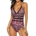 thumbnail image 1 of MultiColor Fade Snakeskin Swimsuit Colorful Print OnePiece Swimwear Push Up Bodysuit Vintage Vaion Bath Beachwear, 1 of 5