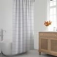 thumbnail image 1 of MultiColor Stripe Shower Curtain, Recycled Cotton, 72” x 72”, Metro Farmhouse, 1 of 5