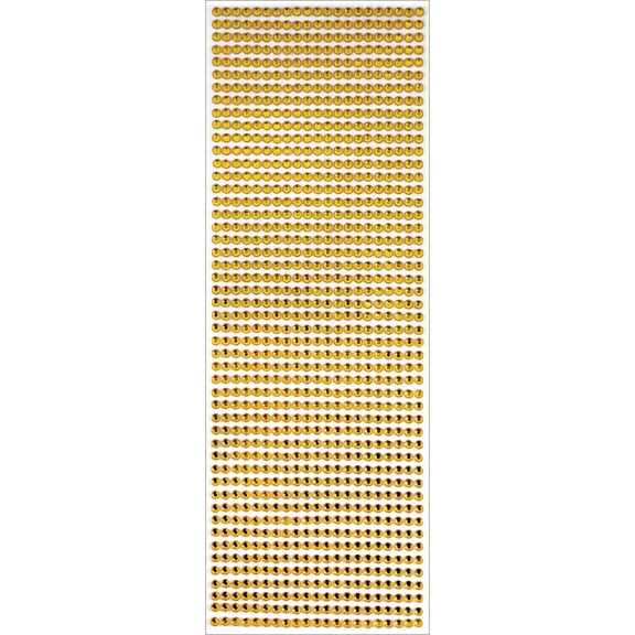 MultiCraft 4mm Gem Stickers 4 Inch X 10.5 Inch Sheet-Gold