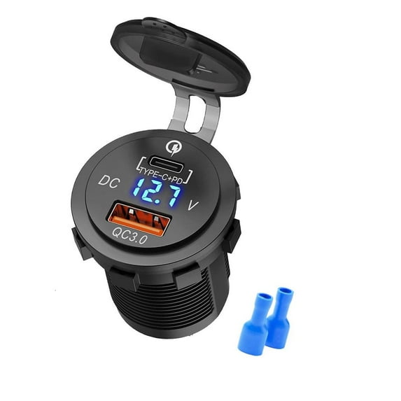 MultiDevice Charging Adapters PD Car Charger Voltages Detection System Shockproof Motorcycles Installation USB Hubs