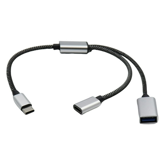 MultiDevice Connection USB C Male To 2 Female Y Splitter, 480Mbps Data Syncs And Charging Cord For Laptops,