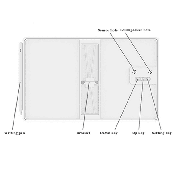 MultiFunction Electronic Calendar Desktop Calendar LCD Handwriting Board Office Memo Desktop Ornament Calendar,White