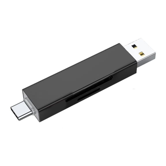MultiFunctional Aluminum TF Card Reader USB A Type C Double Slot No Driver Required for Business Trip Document Share