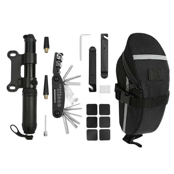 MultiFunctional Bikes Repairs Tool Set Bikes Tool Set with Storage Bag Portable Wrenches Tire Patchs Bikes Essential Too