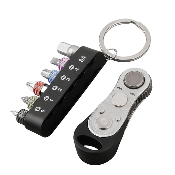 MultiFunctional Ratcheting Screwdriver Tool Pocket Sized Interchangeable Bit Heavy Duty Steel Professional Repair