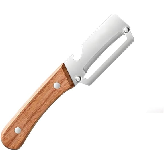 MultiFunctional Vegetable Peeler for Kitchen,Multifunctional Vegetable Peeler with Wooden Handle and Bottle Opener,2-in-1 Stainless Steel Kitchen Tool for Fruit Apple Potato Pumpkin Papaya (1)