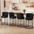 thumbnail image 1 of MultiHaven 25.8" Upholstered Swivel Bar Stool Set of 4,Counter Height Chair with Ergonomic Footrest for Kitchen Island - Black PU Leather, 1 of 11