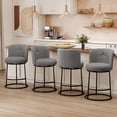 thumbnail image 1 of MultiHaven 25.8" Upholstered Swivel Bar Stool Set of 4,Counter Height Chair with Ergonomic Footrest for Kitchen Island - Mid Grey Fabric, 1 of 11