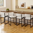 thumbnail image 1 of MultiHaven 26" Counter Height Bar Stools Set of 4,Modern Upholstered Stool with Thick Back & Seat for Kitchen Island,Bar,Cafe - Beige Fabric, 1 of 9