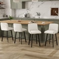 thumbnail image 1 of MultiHaven 26.1-Inch Bar Stools Set of 4,Swivel Counter Height Bar Stool with Back & Metal Legs,PU Leather Island Chairs Suitable for Kitchen,Bar,Cafe - White, 1 of 10