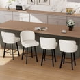 thumbnail image 1 of MultiHaven 26" Shell Back Bar Stools Set of 4,Swivel Counter Height Fabric Chairs with Metal Legs for Kitchen Island,Bar,Cafe - Beige, 1 of 9