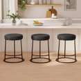 thumbnail image 1 of MultiHaven Backless Bar Stools Set of 3,24" Counter Height Barstools with Grey PU Upholstered Seat for Kitchen Island, 1 of 9