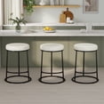 thumbnail image 1 of MultiHaven Backless Bar Stools Set of 3,26.4" Counter Height Barstools with White PU Upholstered Seat for Kitchen Island, 1 of 9
