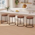 thumbnail image 1 of MultiHaven Backless Bar Stools Set of 4,24" Counter Height Barstools with Brown PU Upholstered Seat for Kitchen Island, 1 of 9