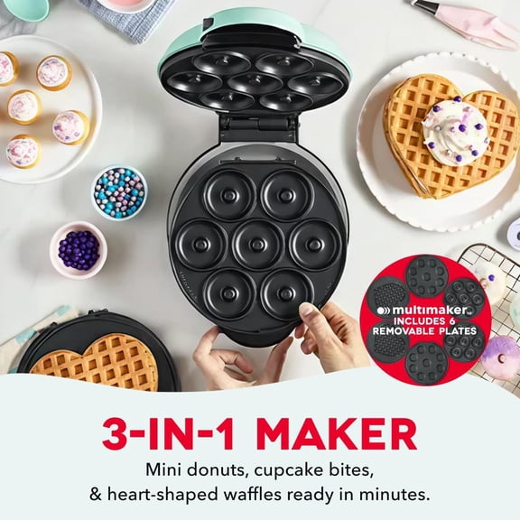 MultiMaker Treat Maker System - Donut, Cupcake & Waffle Maker with Interchangeable Plates