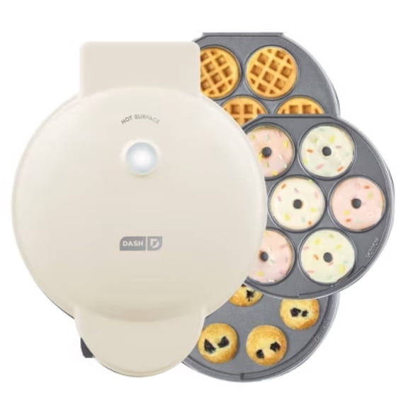 MultiMaker Treat Maker System with Waffle Bite, Mini Donut & Mini Cupcake Plates, Nonstick, 7 Cavities, 800W