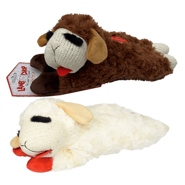 Lamb chop top squeaky dog toy