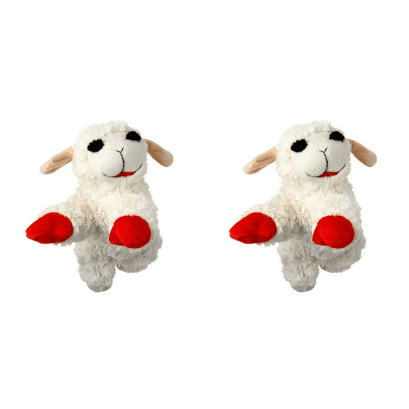MultiPet Lambchop MINI Plush Dog Toy 6" with Squeaker Size:Pack of 2