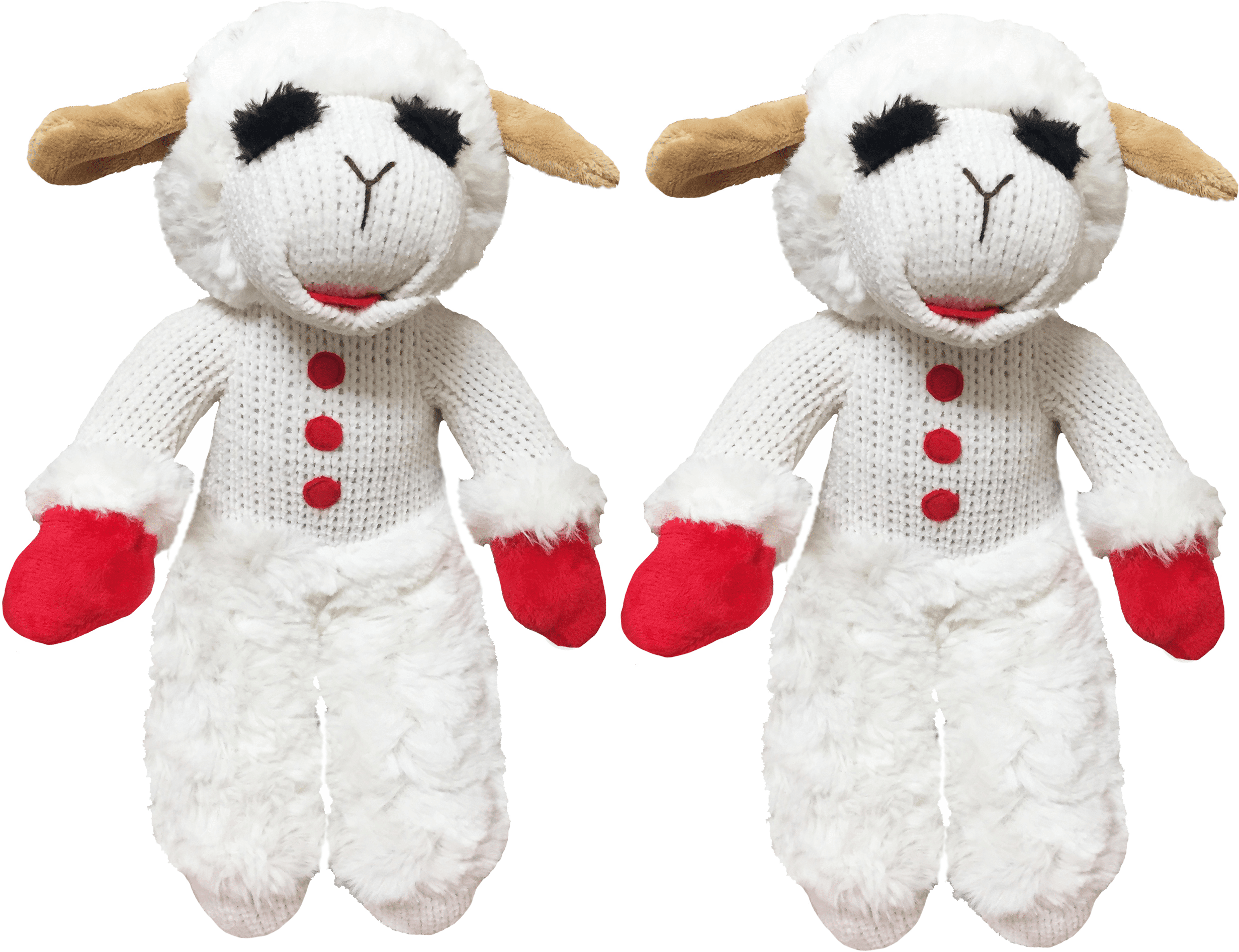 MultiPet Lambchop Standing Plush Dog Toy 13" with Squeaker  Size:Pack of 2