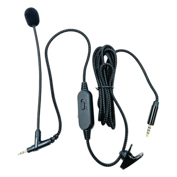 MultiPurpose Boom Microphone Cable Headphone Adapter Wire With In Line Mic Switcher, Durability Braide Cable 5.91in
