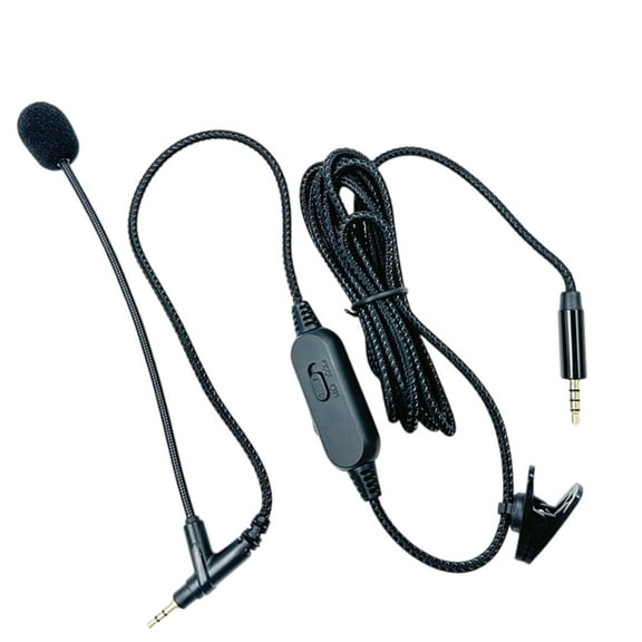 MultiPurpose Boom Microphone Cable Headphone Adapter Wire With In Line Mic Switcher, Durability Braide Cable 5.91in