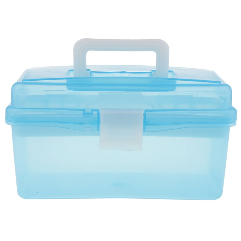 Storage Box, Plastic, Multifunctional 9 Compartments with Lid for Arts,  Crafts, School, Household Supplies.