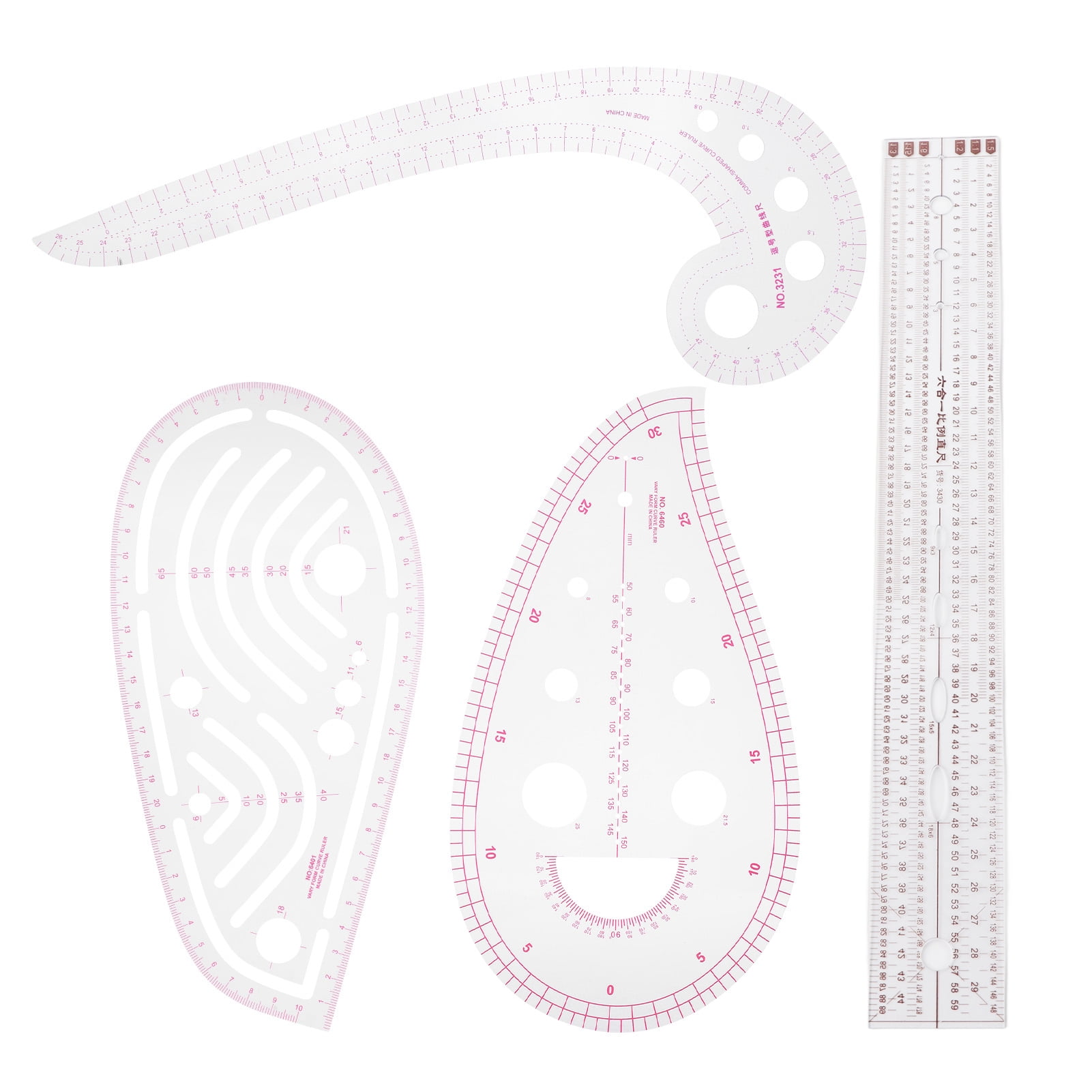 MultiPurpose Quilting Cutting Ruler Clothing Drawing Template Curve