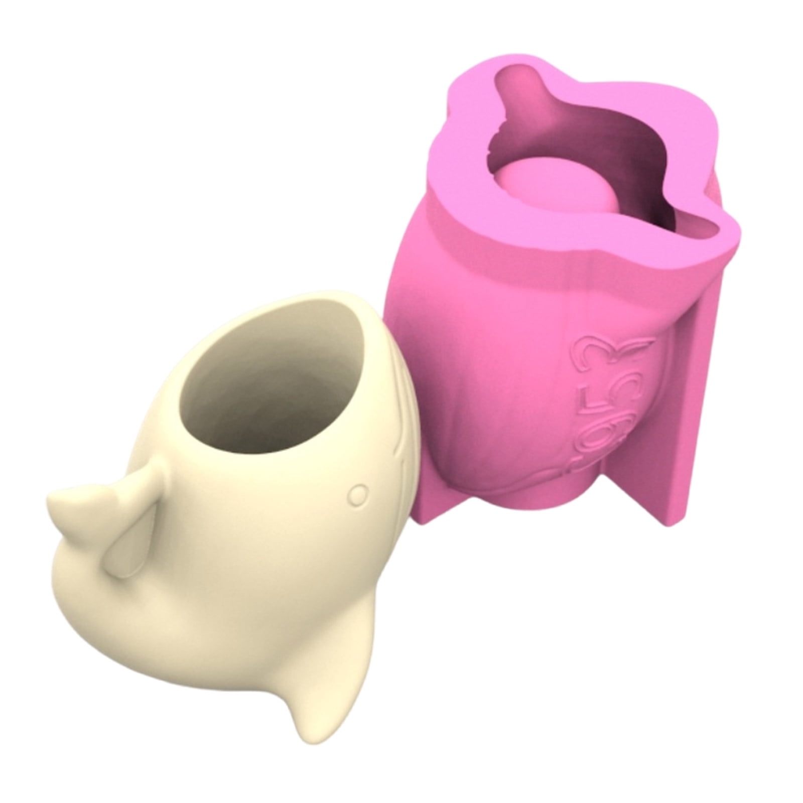 MultiPurpose Silicone Pots Mold Whale Shape Resin Art Pen Holder Moulds Suitable for Crafting Concrete Succulent Vases