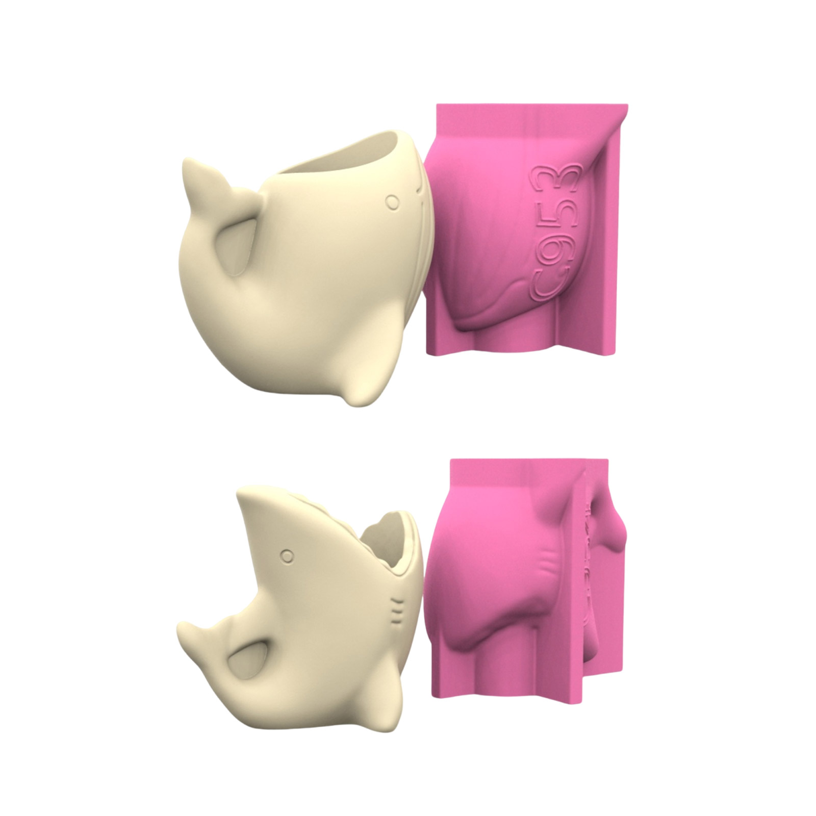 MultiPurpose Silicone Pots Mold Whale Shape Resin Art Pen Holder Moulds Suitable for Crafting Concrete Succulent Vases
