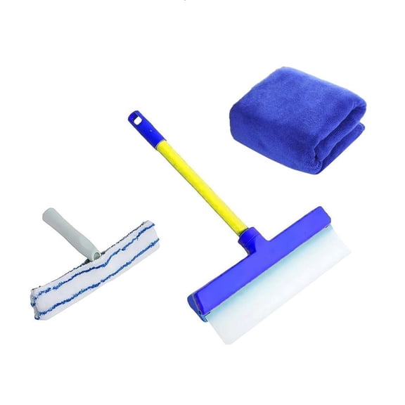 MultiPurpose Window Squeegee Kits Flexible Handle Smooth Scrubber Cleaning Tool