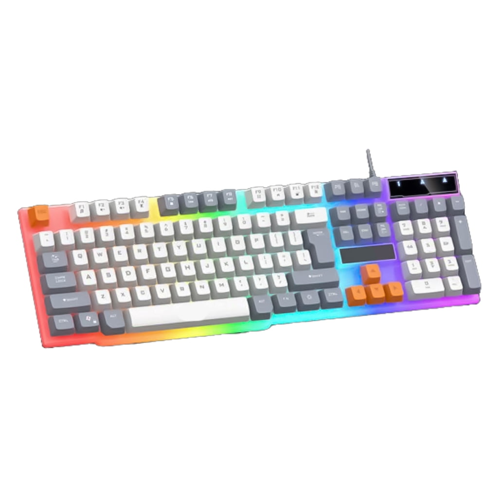MultiSystems Wire Keyboard 104Keys with Breathing Lighting, Ergonomic Build Keyboard and Long Last Switches Life
