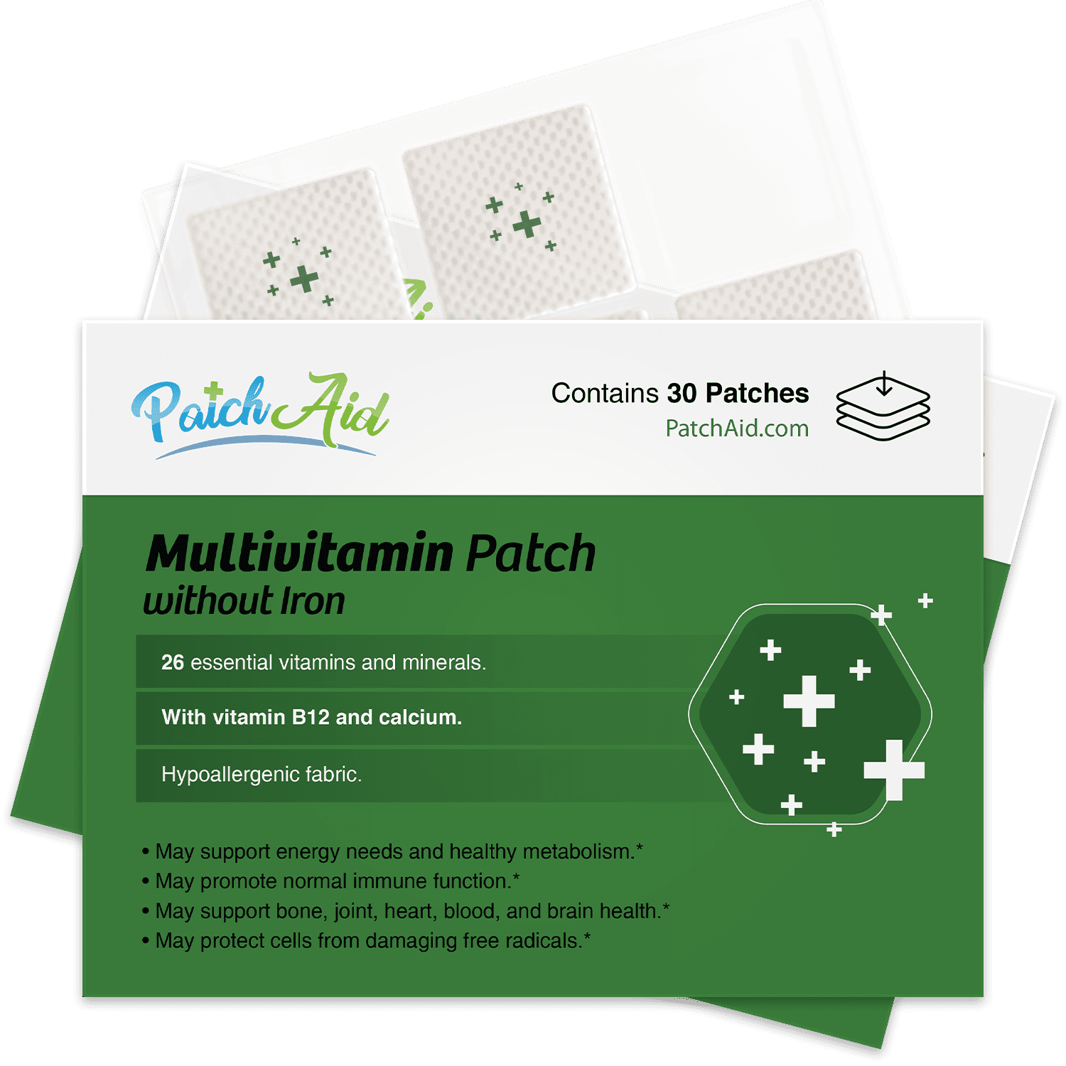 MultiVitamin Plus Topical Patch without Iron by PatchAid Size: 3-Month Supply