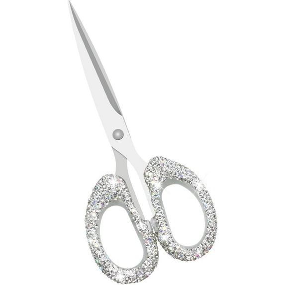 Multibey 6.3-Inch Rhinestone Scissors - Stainless Steel Cute Scissors for Office, Home & Crafting, Decorative Bling Handle Paper Cutting Tool .