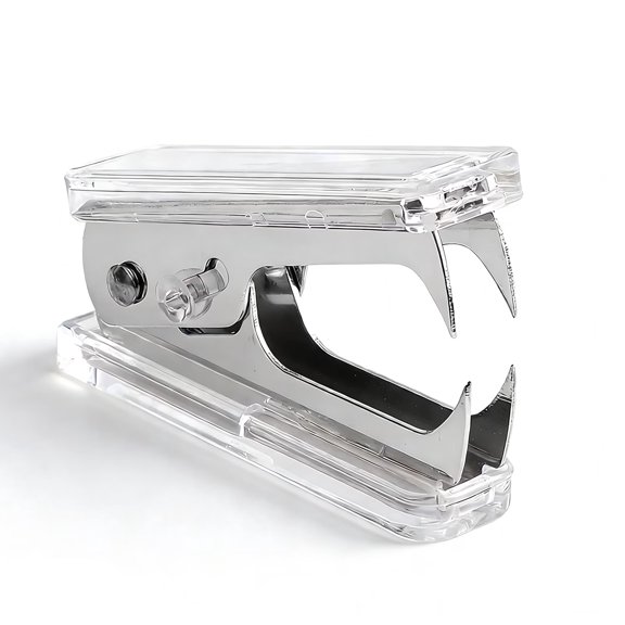 MultibeyAcrylic Transparent Silver Staple Remover - Essential Office Accessory for Teachers, Students & Professionals
