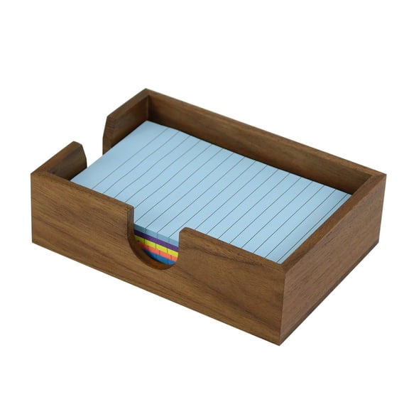 Multibey Walnut Sticky Note Holder - Durable Wood Desk Organizer for Home, Office & Study, Stylish Adhesive Note Stand for Daily Notes, Reminders & Decor