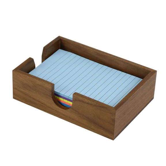 Multibey Walnut Sticky Note Holder - Durable Wood Desk Organizer for Home, Office & Study, Stylish Adhesive Note Stand for Daily Notes, Reminders & Decor