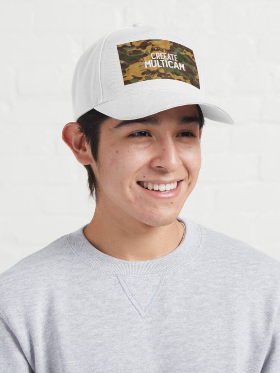 Multicam Camo Baseball Hat, Military Camouflage Pattern Graphic Design, Classic Cap
