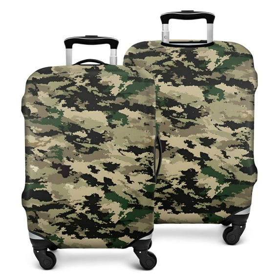 Multicam Camo Mixed Shapes Pattern Luggage Cover Fashion Suitcase Cover Baggage Covers Fit 25-28 Inch Luggage (Go Travel)