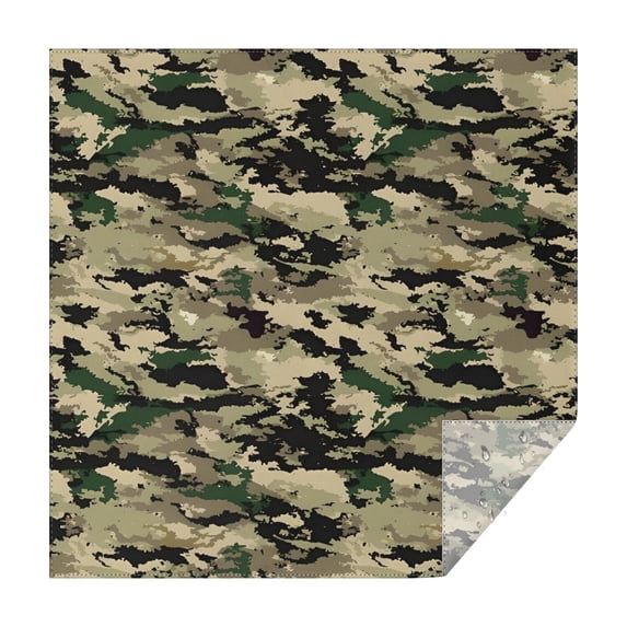 Multicam Camo Mixed Shapes Pattern Square Tablecloth,Waterproof Square Table Cover,Wipeable Spillproof Washable Table Cover for Home Kitchen Party Decor 60"x60"(152x152cm)