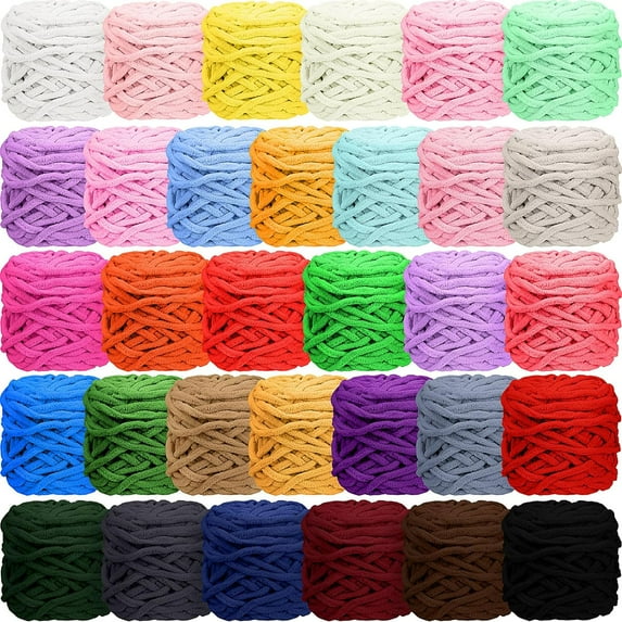 Multicoli Knit Chenille Yarn Soft Velvet Yarn Crochet Knitting Blanket Yarn DIY Craft for Knit Sweaters, Blankets, Shoes, Scarves, Clothes