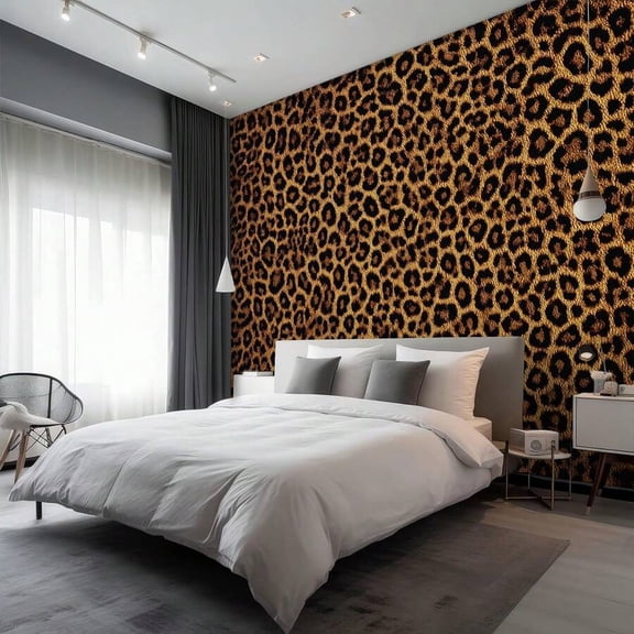 Multicolor 1 Roll Leopard Print Self-Adhesive Vinyl Wallpaper - Removable