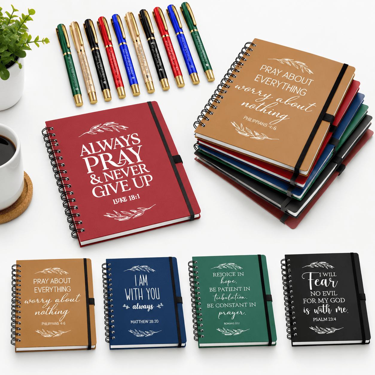 Multicolor 100 Bulk Spiral Notebook and Pen Set, 5 Color, 10 x 14 cm ...