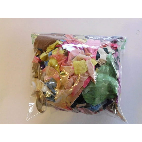 Multicolor 100% Silk Fabric Remnant Scrap Bit Pieces for Felting Crafting