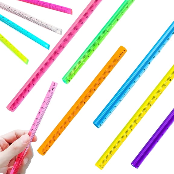Multicolor 15cm Triangle Shape Scale Fun Plastic Triangular Ruler For Measurements | Pack Of 3