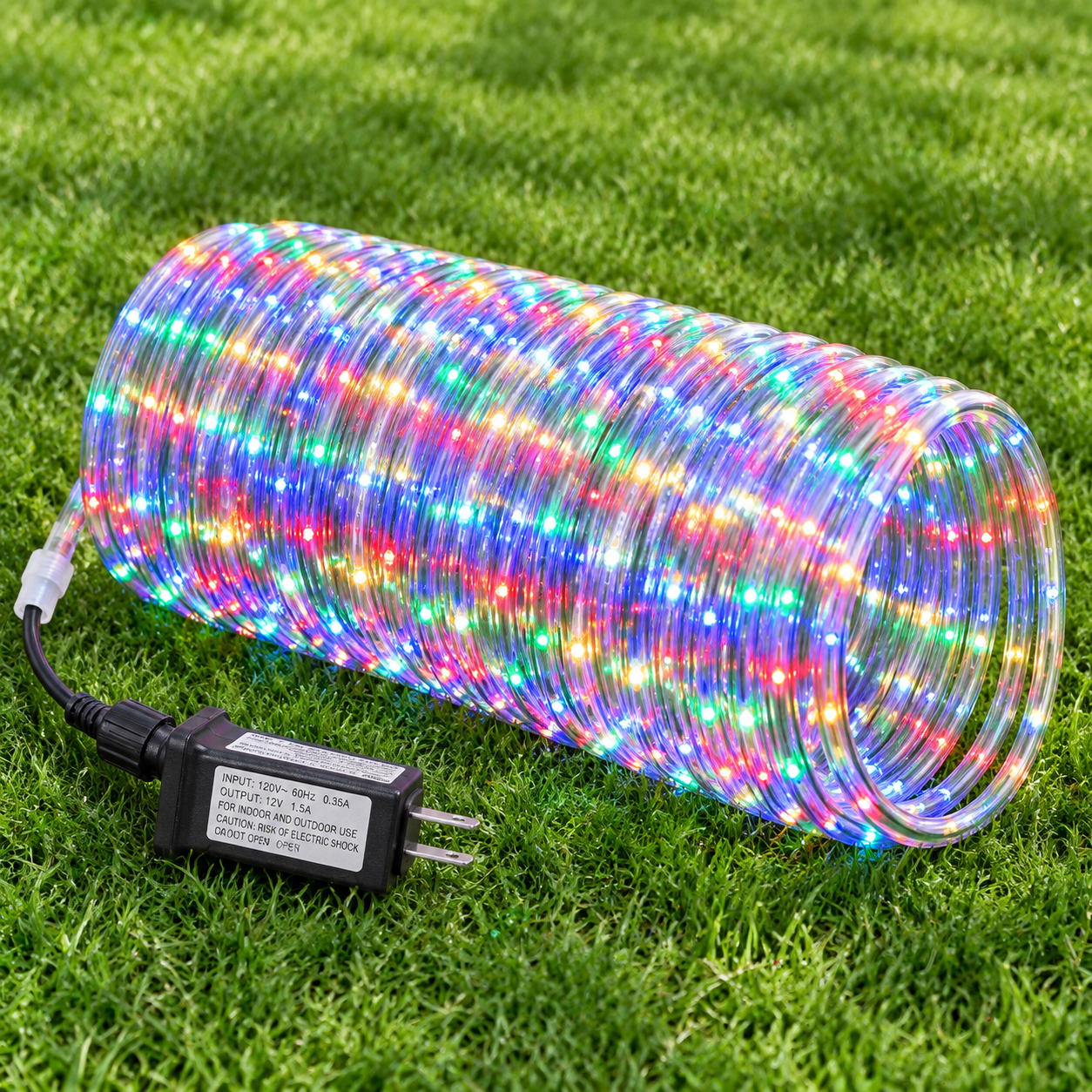 Multicolor 184FT 1000LED Outdoor Rope Lights, Waterproof Plug-In String ...
