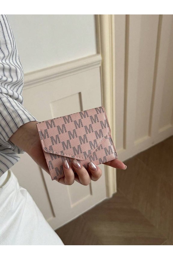 Multicolor-2 Envelope-Style PU Leather Mini Bifold Wallet Compact 11.5x9cm