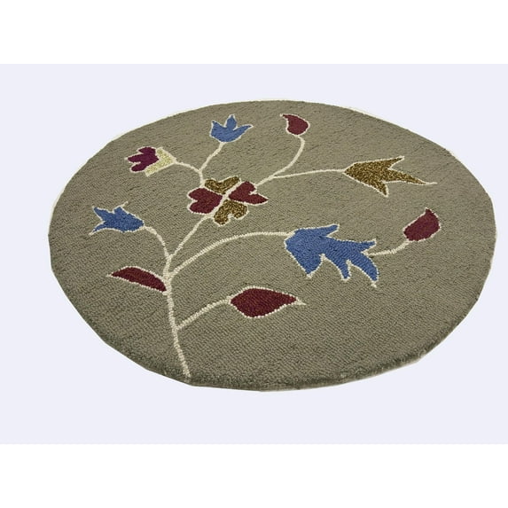 Multicolor 3'x3' Hand-Tufted Wool Round Rug, Modern Area Carpet for Home or Office Décor