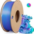thumbnail image 1 of Multicolor 3D Printer Filament,Dual/Tri Color 1.75mm PLA Silk Shiny Printing Filament,250g(0.55lbs) Fit Most FDM 3D Printer, 1 of 6