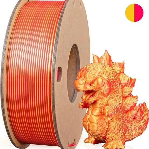 Multicolor 3D Printer Filament,Dual/Tri Color 1.75mm PLA Silk Shiny Printing Filament,250g(0.55lbs) Fit Most FDM 3D Printer